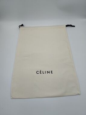 CÉLINE Dust Bag 22x16 Cream Drawstring Storage Shoe Travel Organizer Pouch EUC